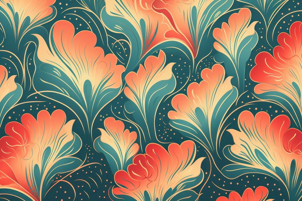 Art nouveau pattern backgrounds creativity repetition. AI generated Image by rawpixel.