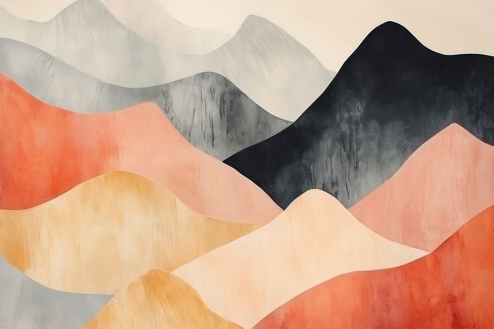 Mountain abstract cute shape backgrounds painting art.