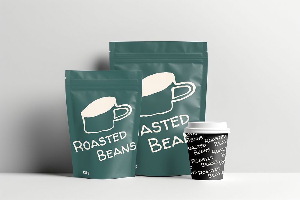 Coffee product packaging mockup psd