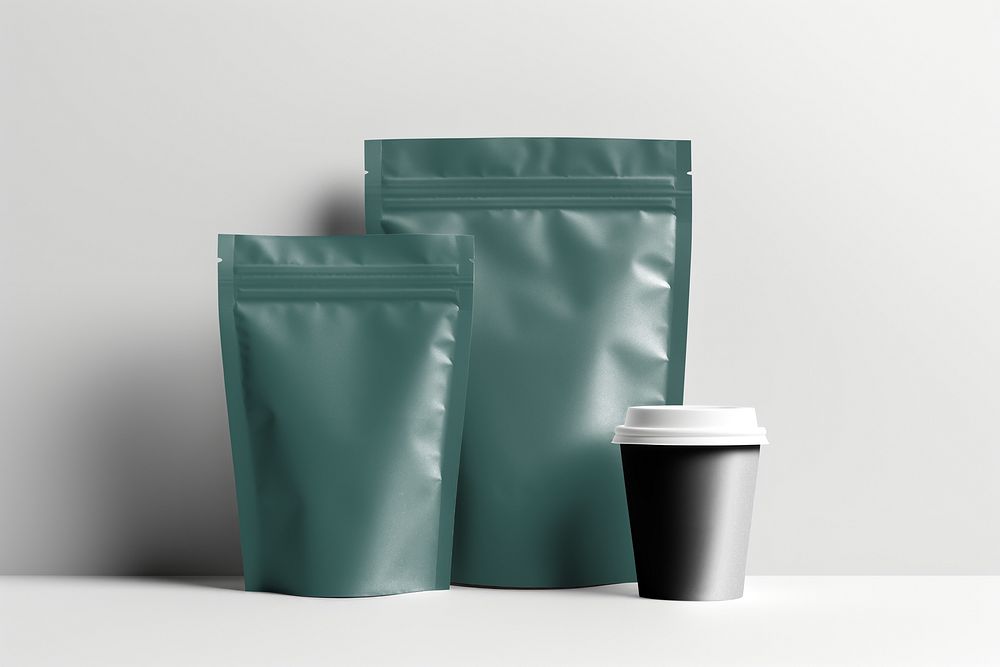 Disposable cup and coffee bean bag
