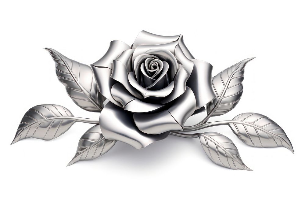 Flower rose drawing silver.