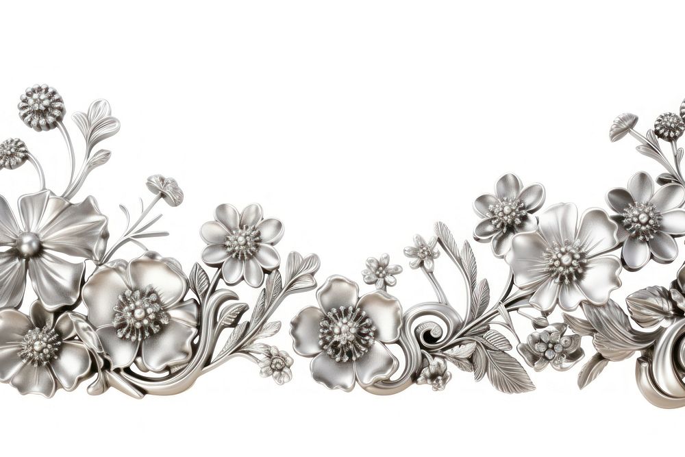 Pattern flower silver white.