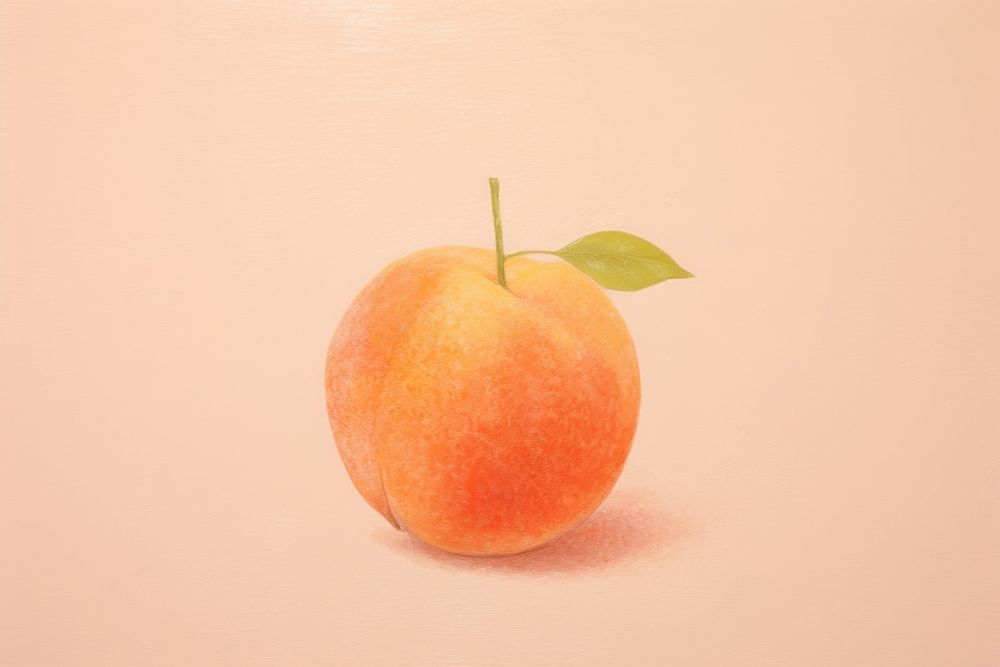  Peach painting fruit plant. AI generated Image by rawpixel.