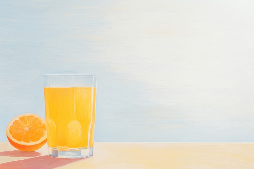  Glass of orange juice painting drink fruit. AI generated Image by rawpixel.