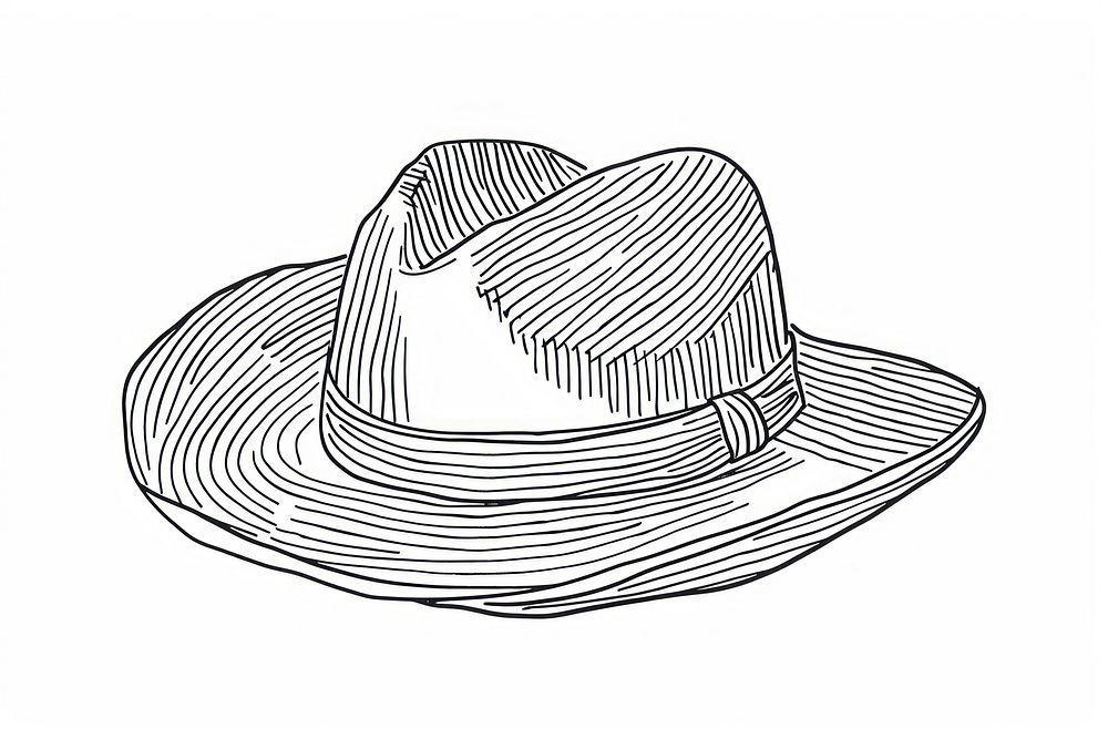 Simple line art hat paper headwear sombrero.