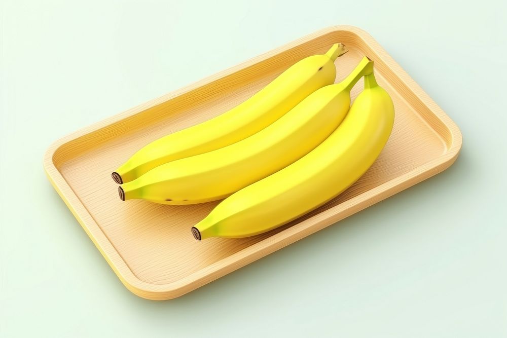 3D banana fruit plant food.