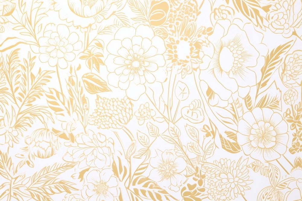 Toile wallpaper with flower backgrounds pattern gold.