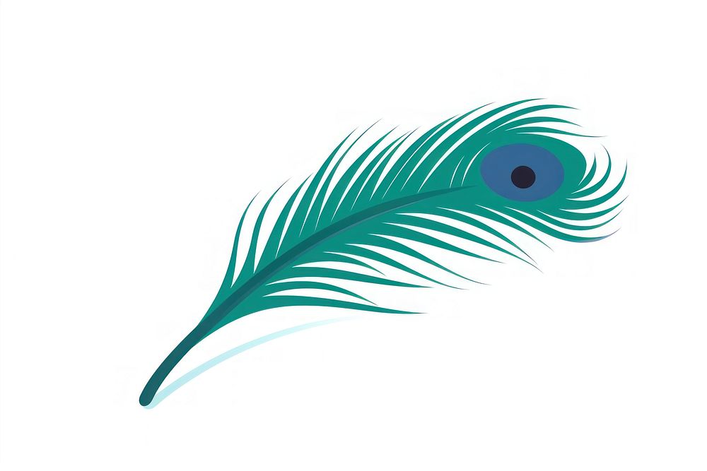 A peacock feather pattern animal white background. AI generated Image by rawpixel.