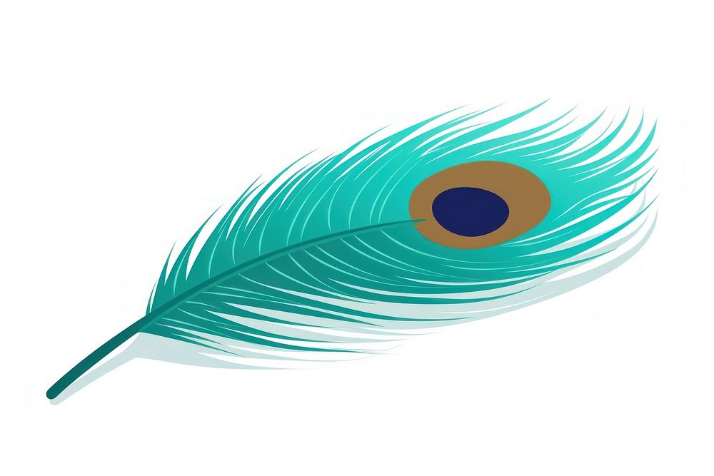 A peacock feather white background lightweight accessories. AI generated Image by rawpixel.