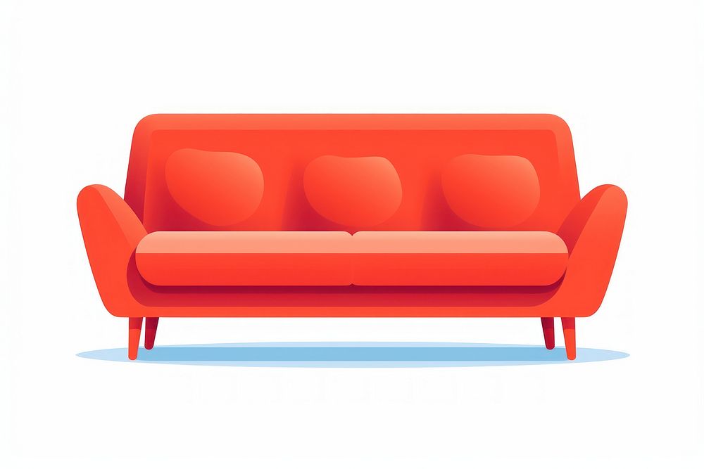 A sofa furniture white background comfortable. AI generated Image by rawpixel.
