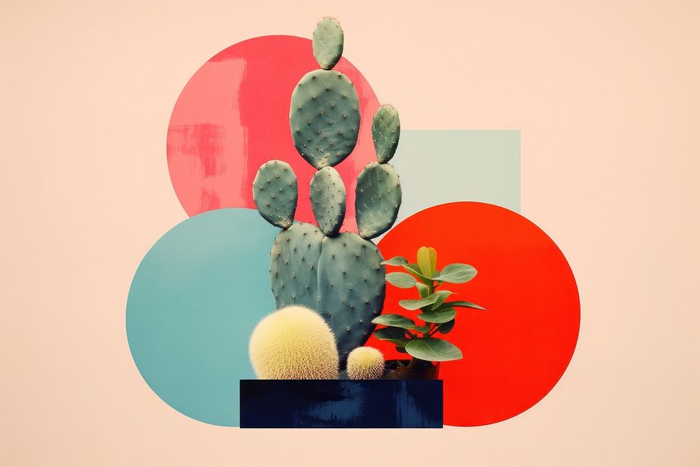  Cactus plant creativity decoration. AI generated Image by rawpixel.
