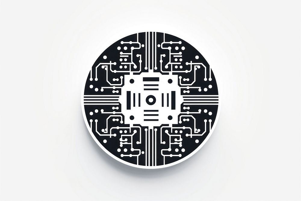 A circuit board icon vector shape logo electronics. AI generated Image by rawpixel.