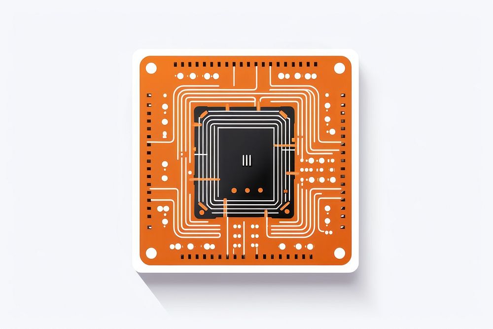 A circuit microchip electronics computer white background. AI generated Image by rawpixel.