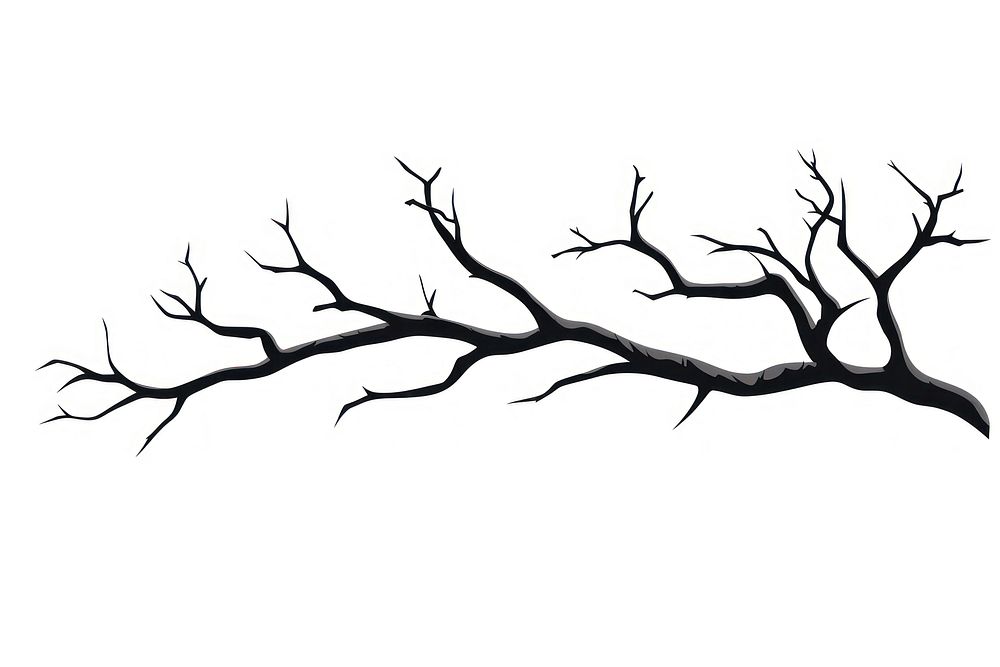 A Dry branch tree silhouette drawing nature. AI generated Image by rawpixel.