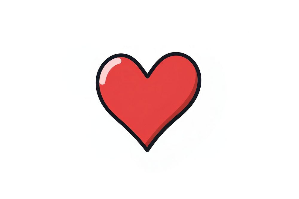 A heart symbol white background cartoon. AI generated Image by rawpixel.
