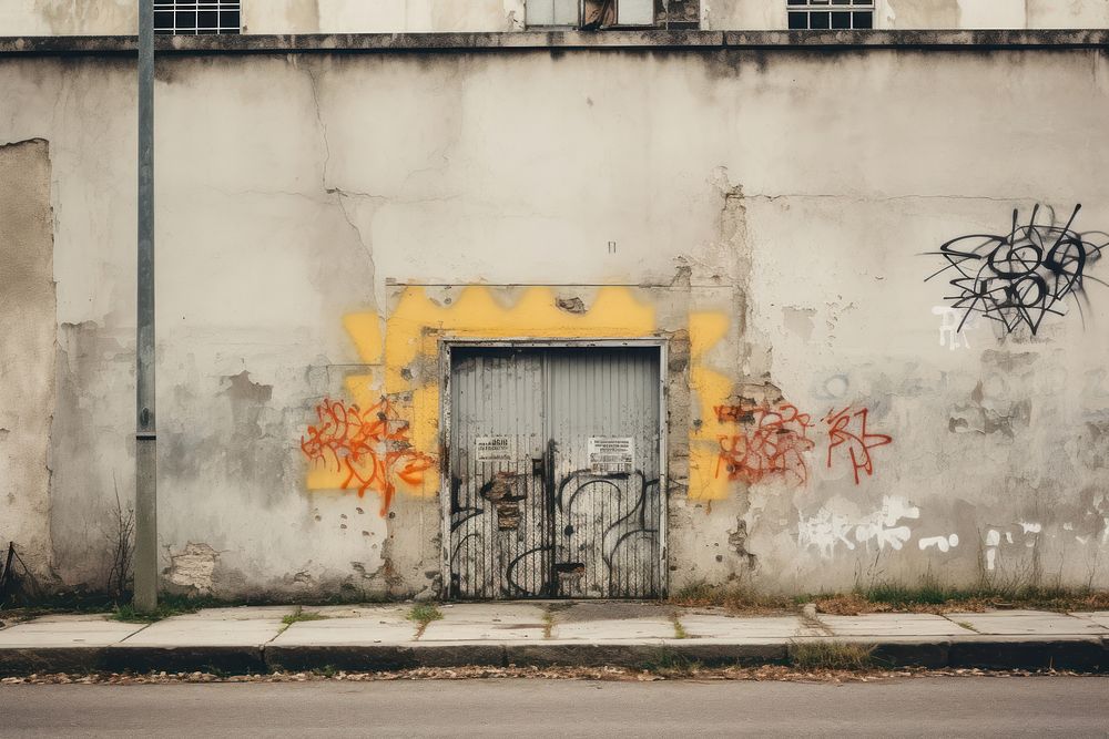  Abandoned building architecture graffiti wall. AI generated Image by rawpixel.
