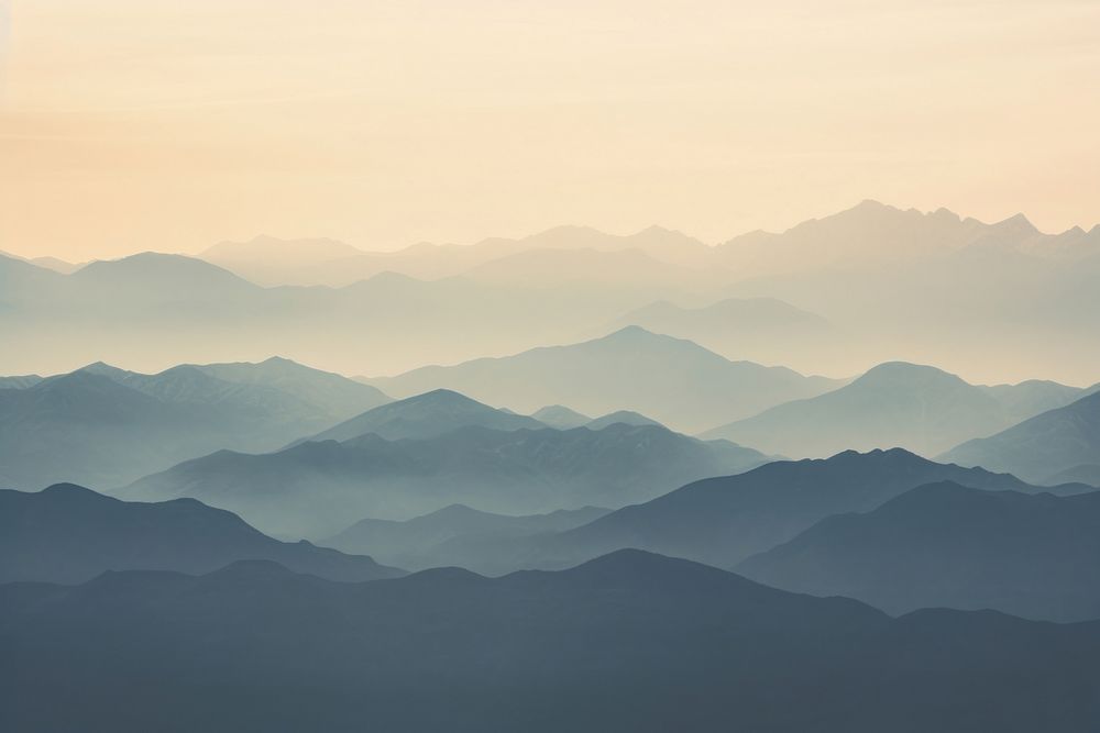  Mountain range outdoors nature fog. AI generated Image by rawpixel.