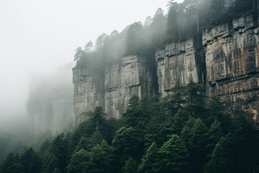  Cliff landscape outdoors nature. AI generated Image by rawpixel.