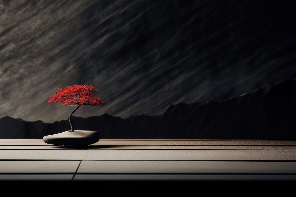  Zen garden plant tree darkness. AI generated Image by rawpixel.