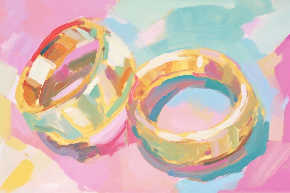  Couple rings painting backgrounds jewelry. AI generated Image by rawpixel.