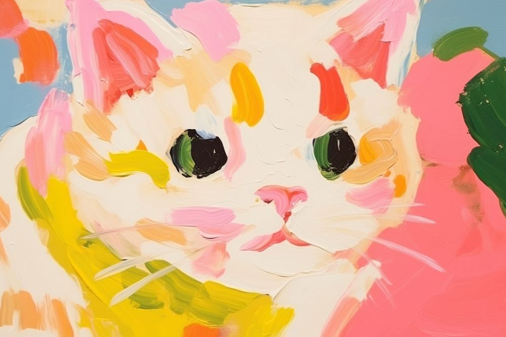  Cat painting art backgrounds. AI generated Image by rawpixel.