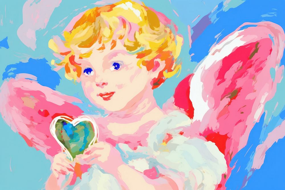  Cupid painting cartoon sketch. AI generated Image by rawpixel.