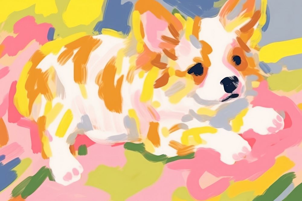  Dog painting backgrounds abstract. AI generated Image by rawpixel.