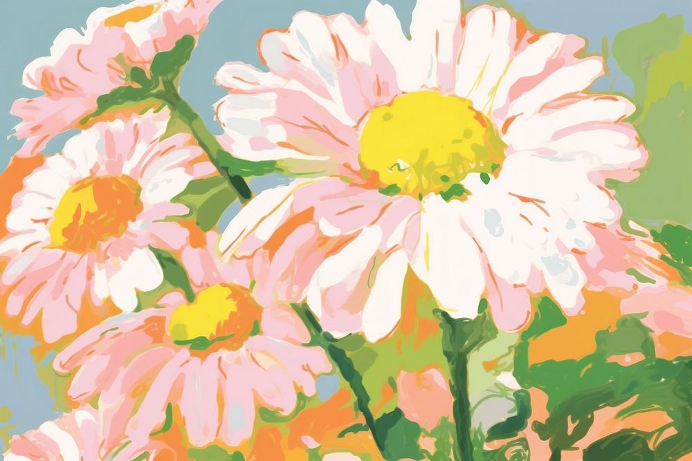  Daisy painting backgrounds flower. AI generated Image by rawpixel.