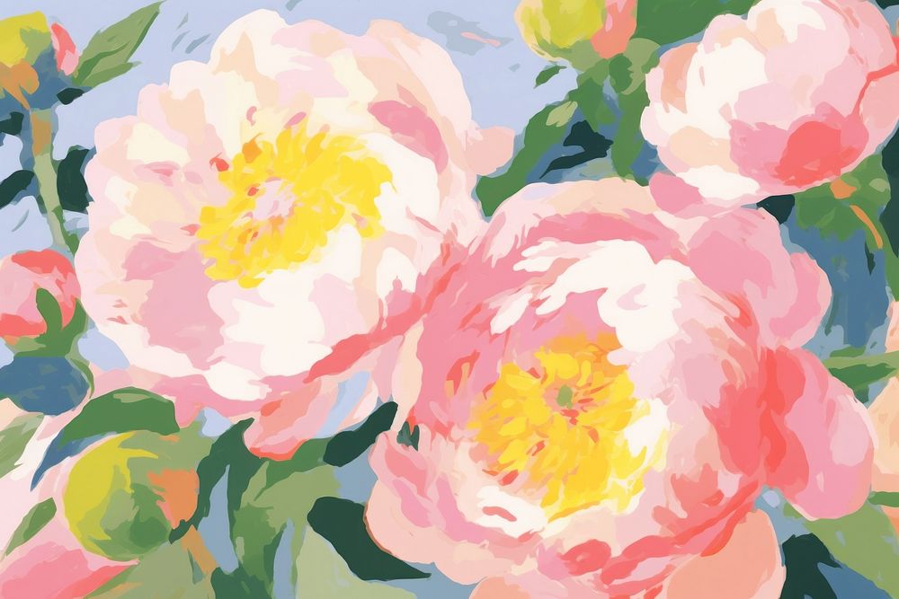  Peonies painting art backgrounds. 