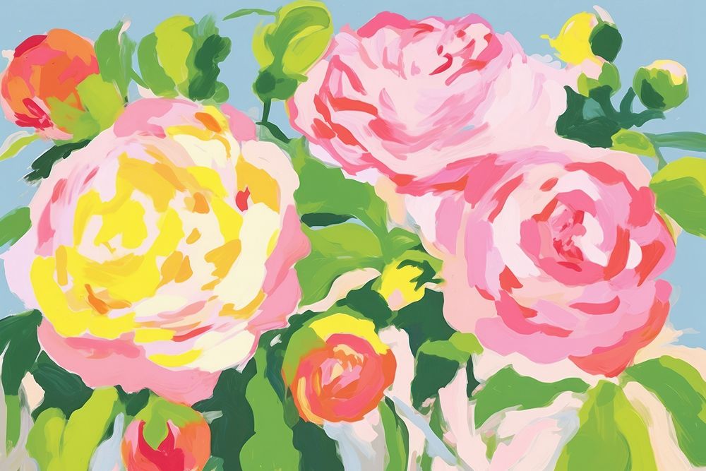  Roses painting art backgrounds. AI generated Image by rawpixel.