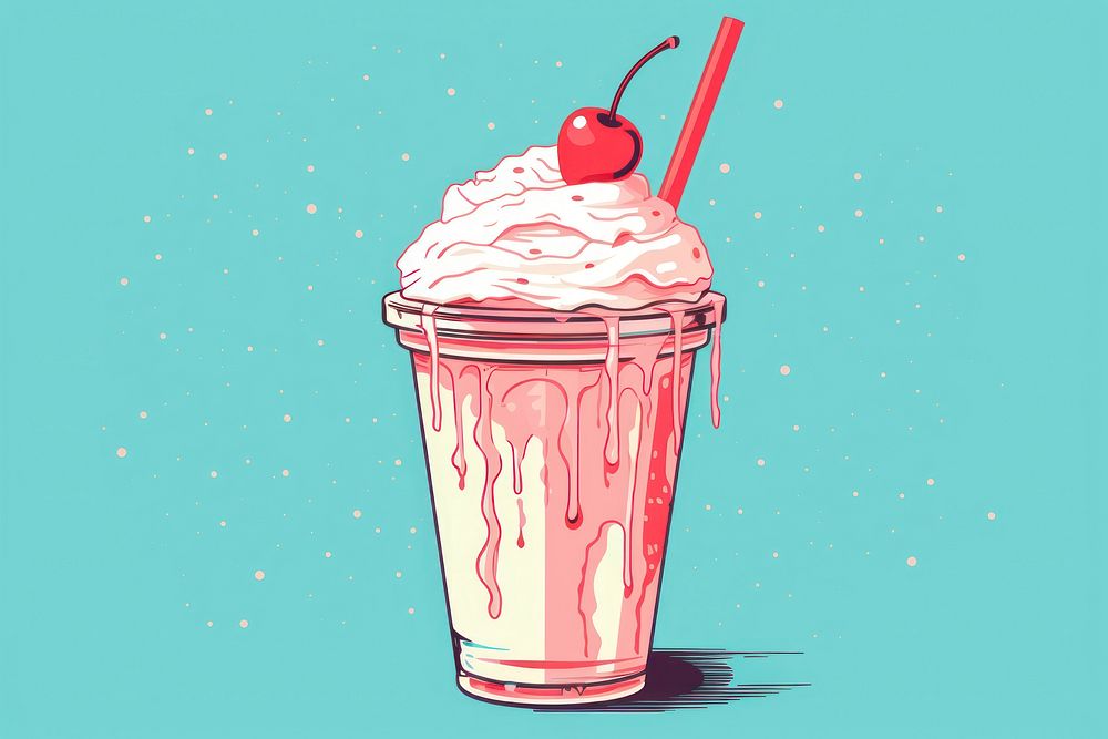  Milkshake dessert drink food. AI generated Image by rawpixel.