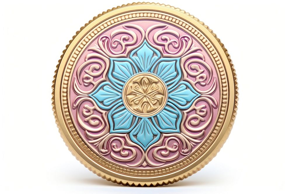 Pastel 3D coin jewelry pattern locket.