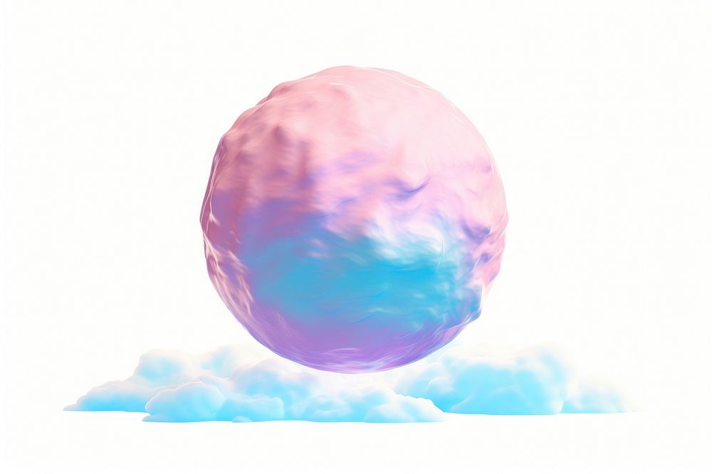 Globe sphere cloud white background.