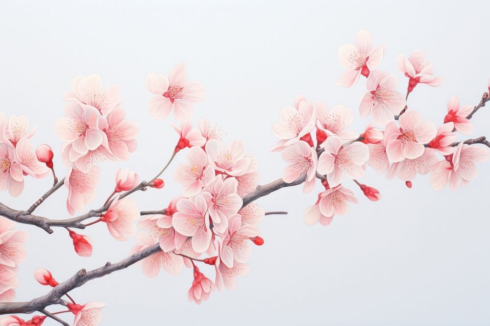  Cherry blossom flower cherry plant. AI generated Image by rawpixel.
