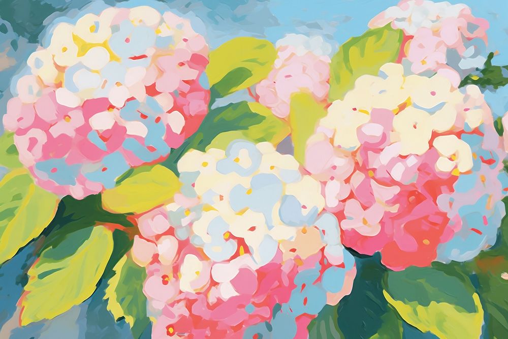  Hydrangea painting art backgrounds. AI generated Image by rawpixel.