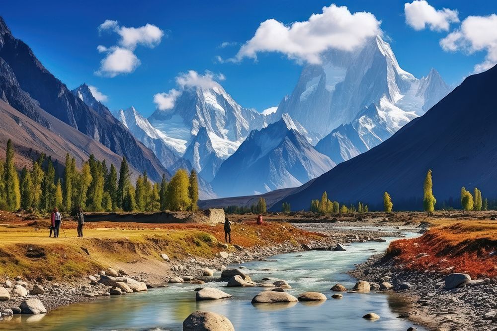 Pakistan wilderness landscape panoramic.