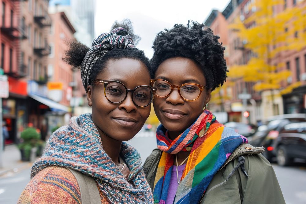 Two American African lgbtq street city photography.
