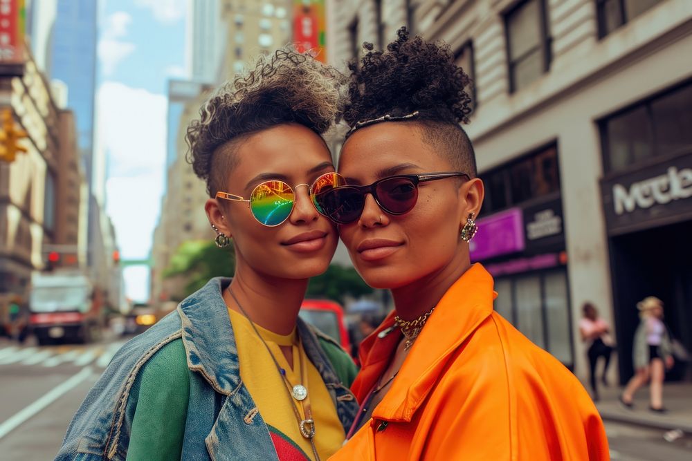 Two American African lgbtq street city photography.