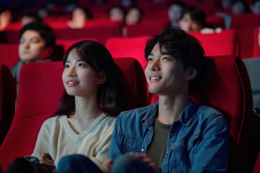 Japanese couple dating movie together adult men togetherness.