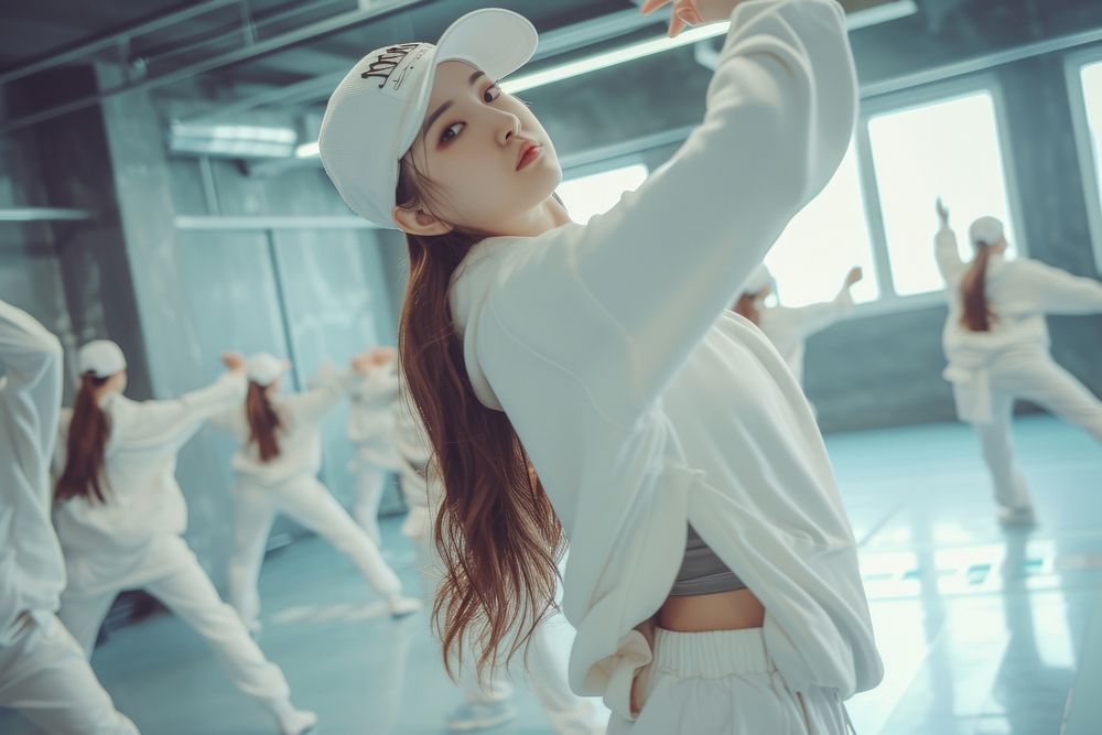 Korean dancer k-pop dancing adult choreography exercising.