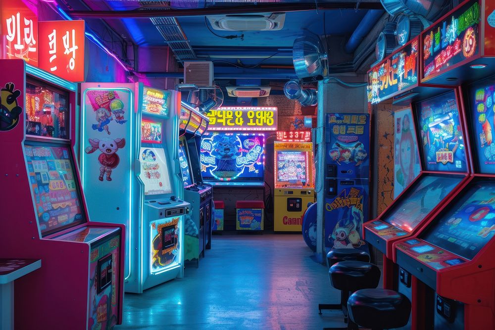 Korean dancing arcade machine nightlife game advertisement.