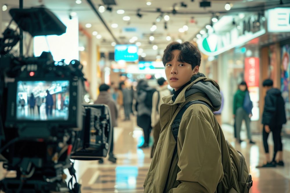 Korean Film crew shopping camera photo.