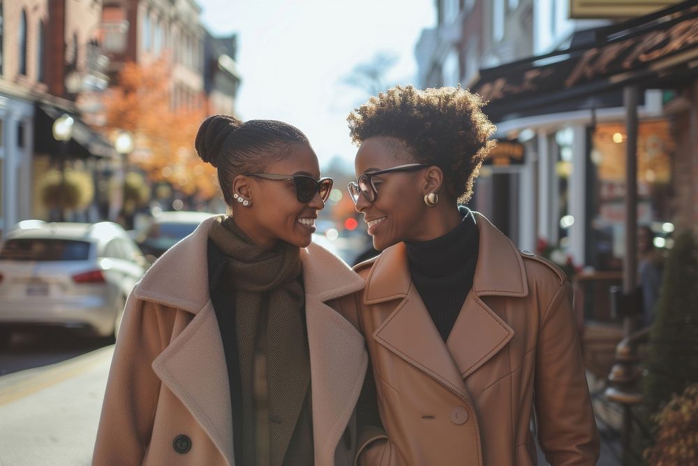 Afican American Lesbian couple photography portrait glasses.