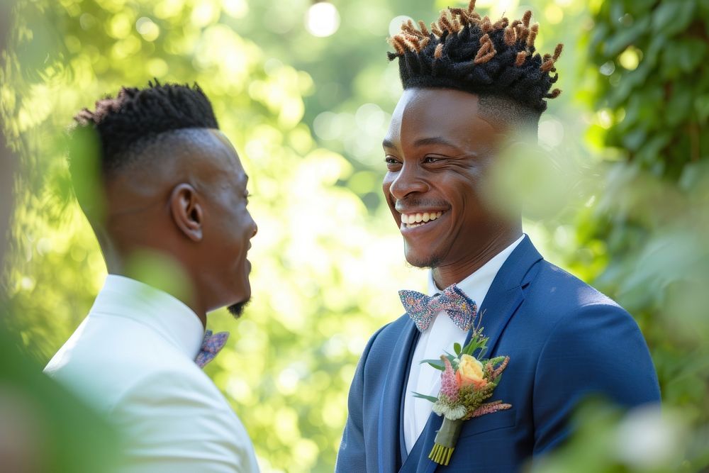 African American Happy lgbtq couple getting married wedding adult bride.