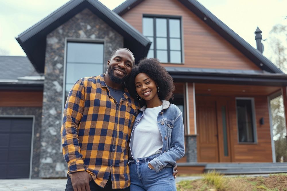 African American lgbt Couple Buying New Dream House house architecture photography.