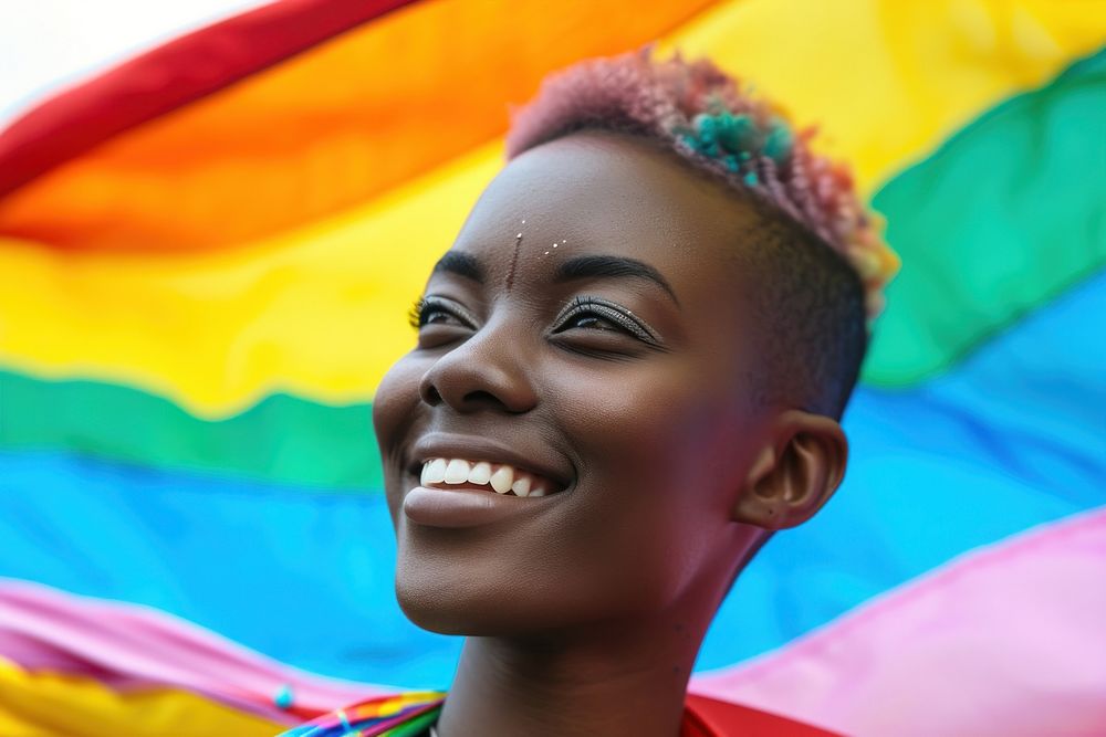 African American LGBTQ black woman photography portrait smiling.