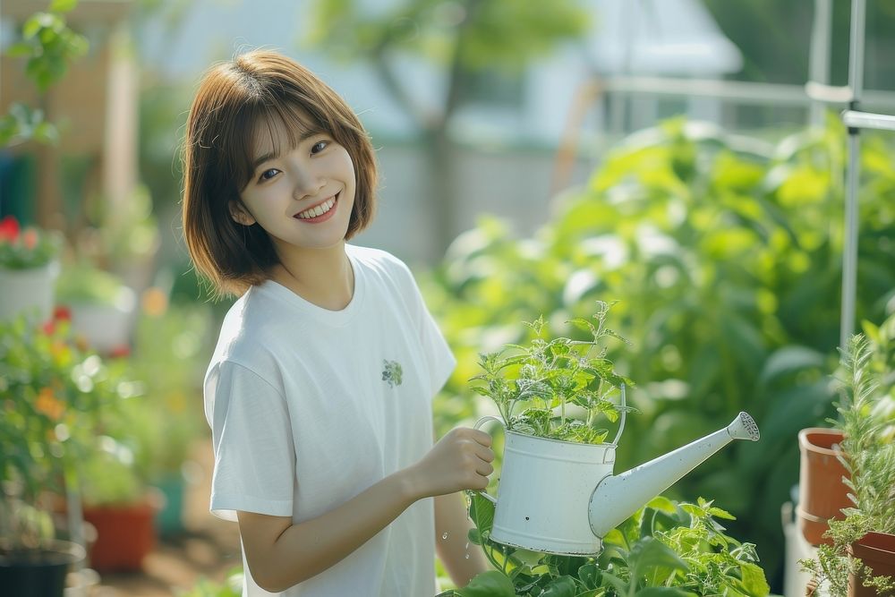 Korean female garden plant gardening.