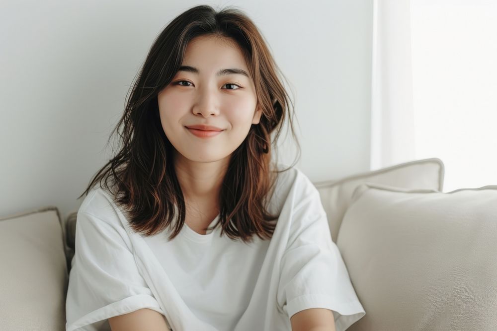 Korean female smiling smile adult.