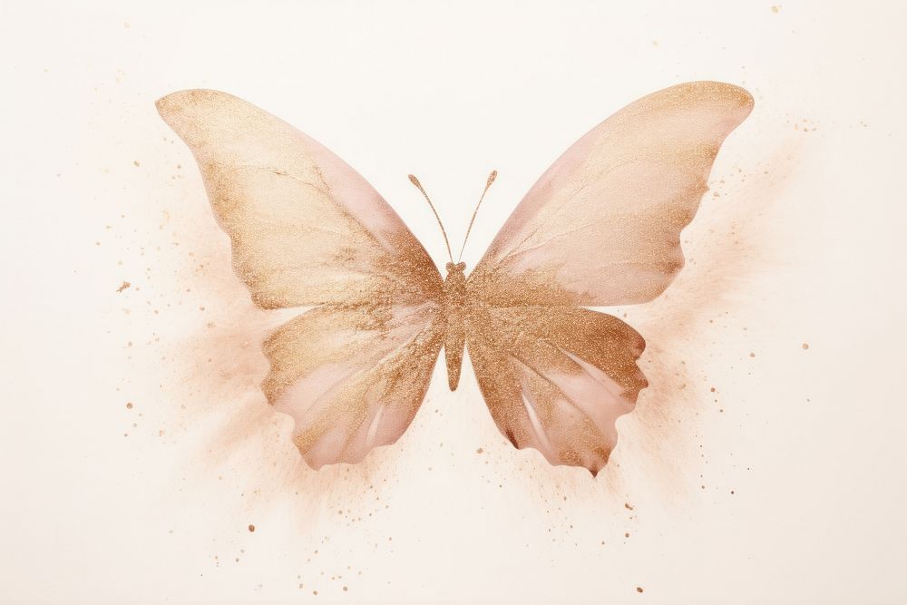 Brown watercolor background butterfly animal insect.