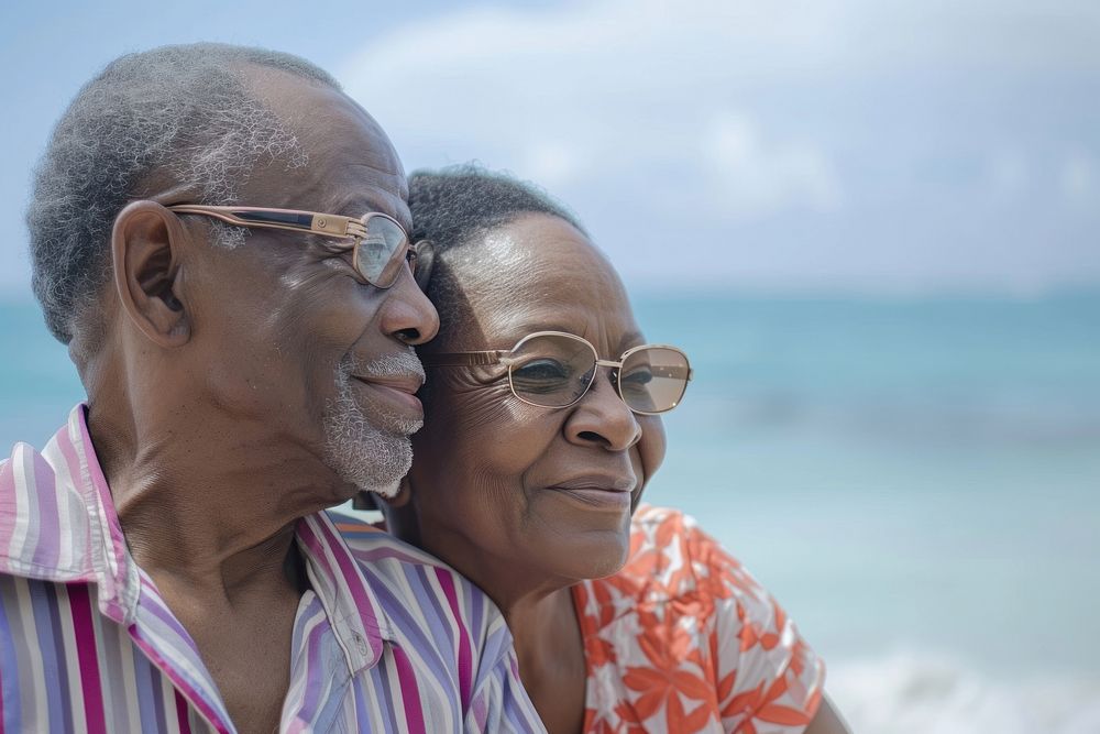 Senior Afican American lessbian couple photography portrait glasses.